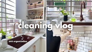 12 Must-have Kitchen Items That Functional • Herbs & Spices Pantry Declutter, Cleaning Vlog 🧽🏡