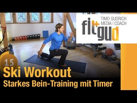 Leg training & ski workout - training at home with timer