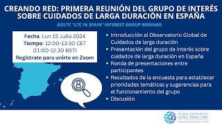 Creando red: primera reunión del grupo de interés sobre cuidados de larga duración en España