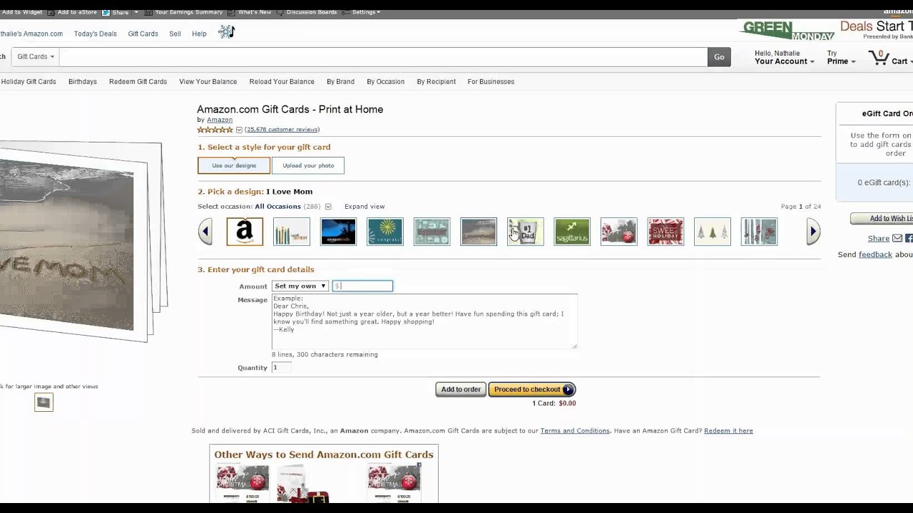 Amazon Gift Card Print at Home