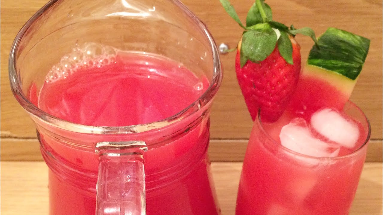Watermelon Raspberry Strawberry Juice ~ Summer Drinks