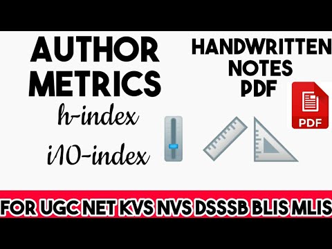 #h_index #i10_index #Author_metrics in HINDI #ugc_net_jrf BY VINNAY ANAND