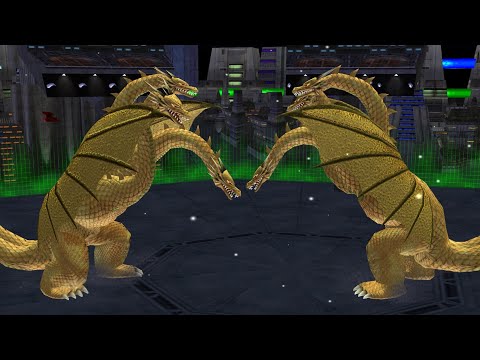 Godzilla Destroy All Monsters Melee: King Ghidorah VS King Ghidorah (Hard) [GCN]