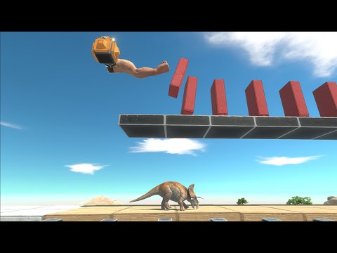 Only Fast Runners Will Escape The Domino of Death - Animal Revolt Battle Simulator