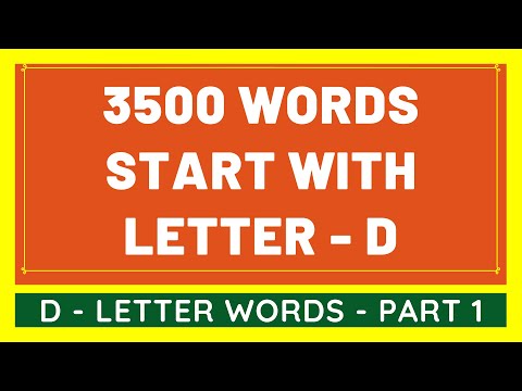 3500 Words That Start With D #1 | List of 3500 Words Beginning With D Letter [VIDEO]