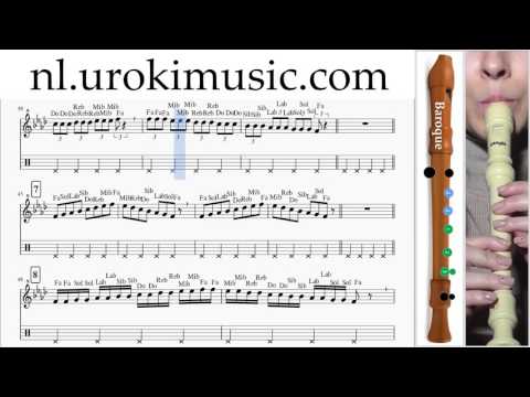 Blokfluit B  Leren Spelen Adele Hello Blokfluitles Deel#1 Studie Klasse Muzieknoten Bladmuziek Melod