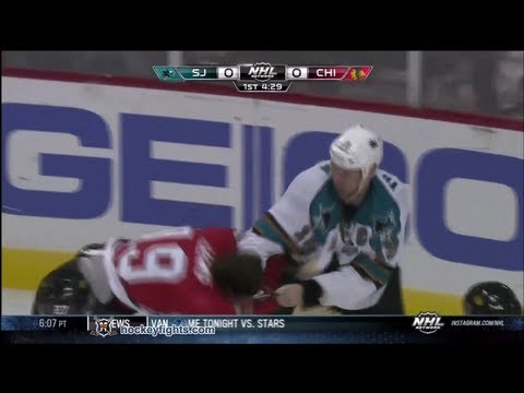 Joe Thornton vs Jonathan Toews Feb 15, 2013