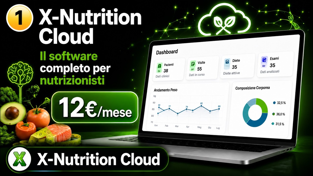 Software per Nutrizionisti e Dietisti X-Nutrition Cloud da 12 euro al mese