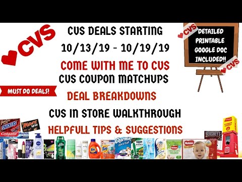 WHATS FREE & CHEAP CVS DEALS STARTING 10/13/19~COUPON MATCHUPS DEAL BREAKDOWNS~COME WITH ME TO CVS❤️ Video