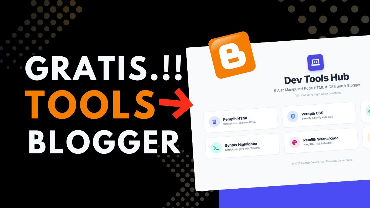 GRATIS.!! Tools Dev Tools Hub Blogger (Parse HTML & Syntax Code) Untuk Blogger Pemula