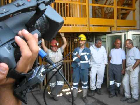Occupazione Carbosulcis. Soccorso minatori scesi a meno 400mt. Nuraxi Figus 30-08-12