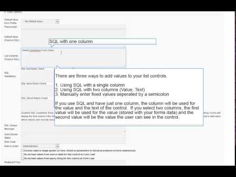 DNN Module - OnyakTech Forms Setting List Control Values