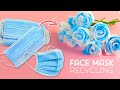Easy Rose Flowers Using Face Mask Face Mask Flower Making