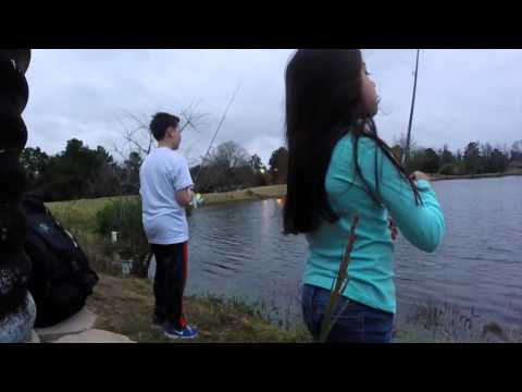 Pond Bass Fishing With The Kids—Double Hook Up’s—Houston Texas. GoPro 60fps.