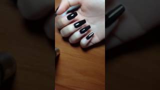From bare to black, nice long sexy nails getting cute polish ASMR