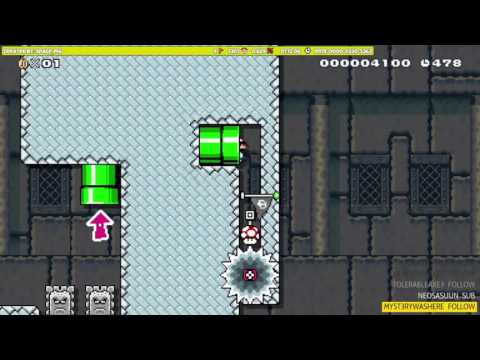 Super Mario Maker - Road To Shell Thwomp Castle (Expert Level)