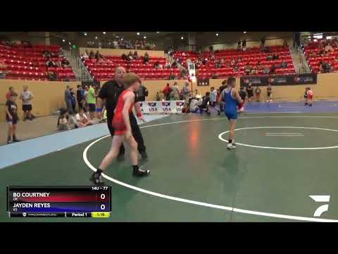 77 Lbs Round 1 - Bo Courtney, OK Vs Jayden Reyes, KS Eeee