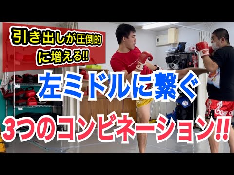 左ミドルキックに繋げるシンプルなコンビネーションを紹介!! ~相手が左ミドルをカットできなくなるパンチからの繋ぎ~