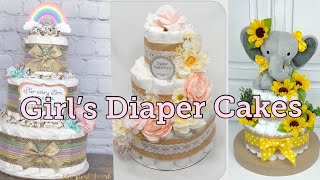 Girl’s Diaper Cake Ideas and Inspiration!!! Baby Shower Gift Ideas! How To/DIY