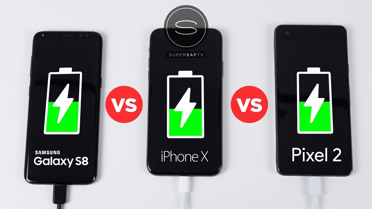 iPhone X vs Galaxy S8 vs Pixel 2 - Battery Charging SPEED Test