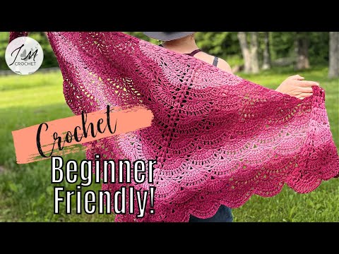 🌸Crochet A Beautiful & Lacy Shawl BEGINNER Friendly. Flora Blossom Shawl, Crochet Shawl #crochet