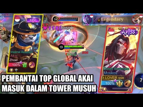 TOP GLOBAL MOSKOV BIKIN AKAI MUSUH FRUSTASI, LEVEL MOSKOV LEBIH CEPAT DARI AKAI - MOBILE LEGENDS