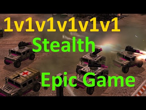 Insane Stealth game | 1v1v1v1v1v1 | Defcon 6 | Pro rules | [C&C Zero Hour]