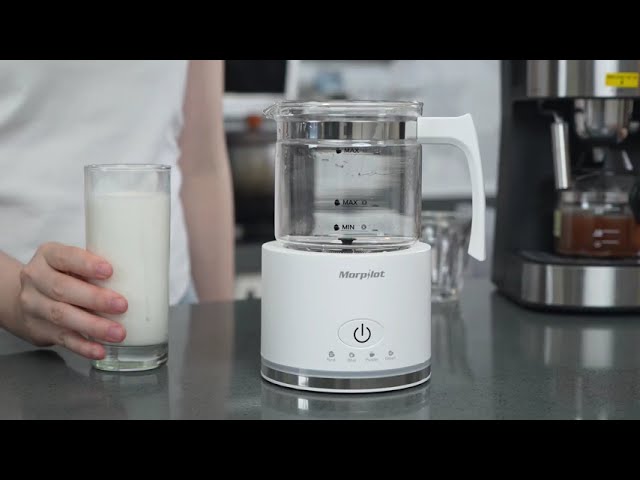 Vídeo relacionado con Morpilot Espumador de Leche Eléctrico, Calentador Leche 4 en 1, para Espuma Caliente y Fría, 240ml 400W, Blanco