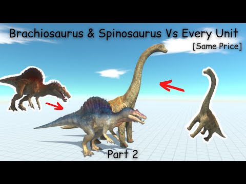 Brachiosaurus & Spinosaurus Vs Every Unit [Same Price] Part 2 ARBS |Animal Revolt Battle Simulator