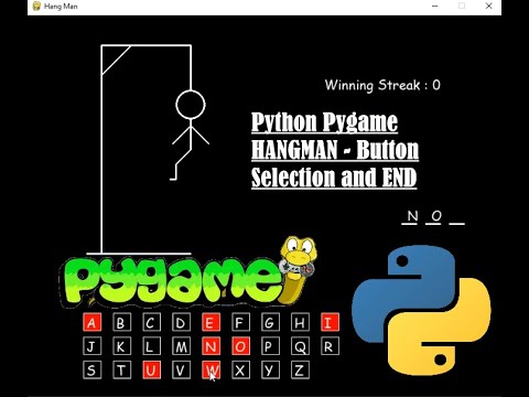 Hangman Final Button Selection Python Pygame Module Programming Beginners