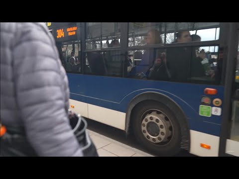 Polônia, Cracóvia, viagem de ônibus 304 de Nowy Kleparz para Kamieńskiego