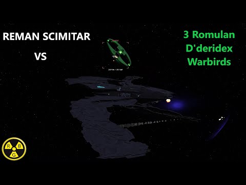 Reman Scimitar VS 3 D'deridex Class Warbirds | Star Trek Ship Battles | Bridge Commander |