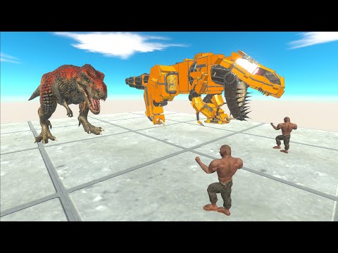 ROBOT AND ORIGINAL T-REX VS DUO UNITS | ANIMAL REVOLT BATTLE SIMULATOR