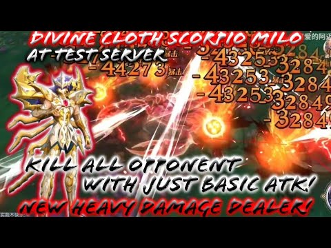Saint Seiya: Awakening - Divine Cloth Scorpio Milo at Test Server! Heavy Damage with Just Basic Atk!