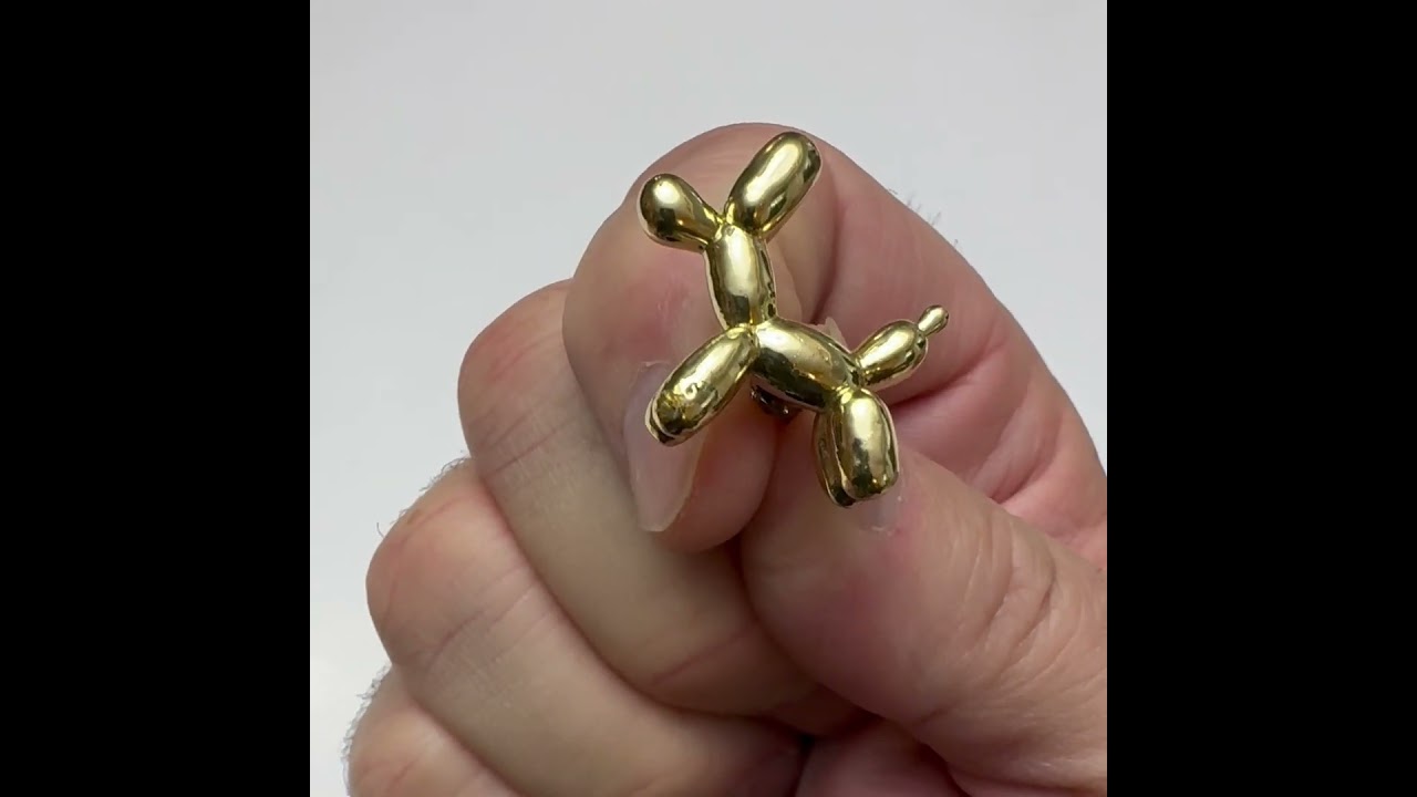 Lapel Pin Gold Balloon Dog Enamel Pin Backing Fashion Pin #lapelpin #jewelry #enamelpins #doglover