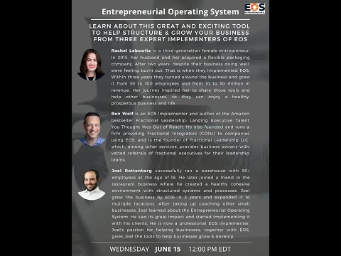 Entrepreneurial Operating System by Rachel Lebowitz, Ben Wolf, and Joel Rottenberg