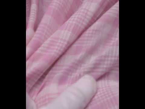 Check White & Pink Pure Cotton 65 GSM Handwoven Fabric — video