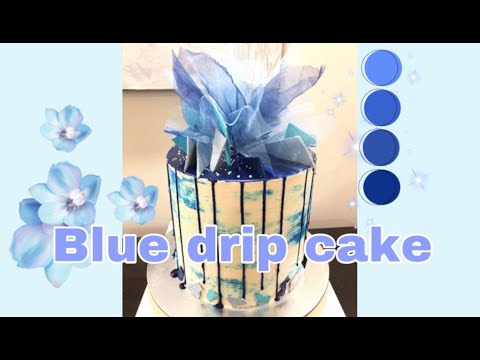 Royal Blue Drip Cake