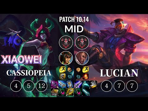 DMO Xiaowei Cassiopeia vs Lucian Mid - KR Patch 10.14