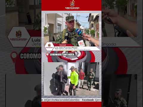 Ejército Nacional capturan en flagrancia dos presuntos extorsionistas del ELN en Coromoro, Santander