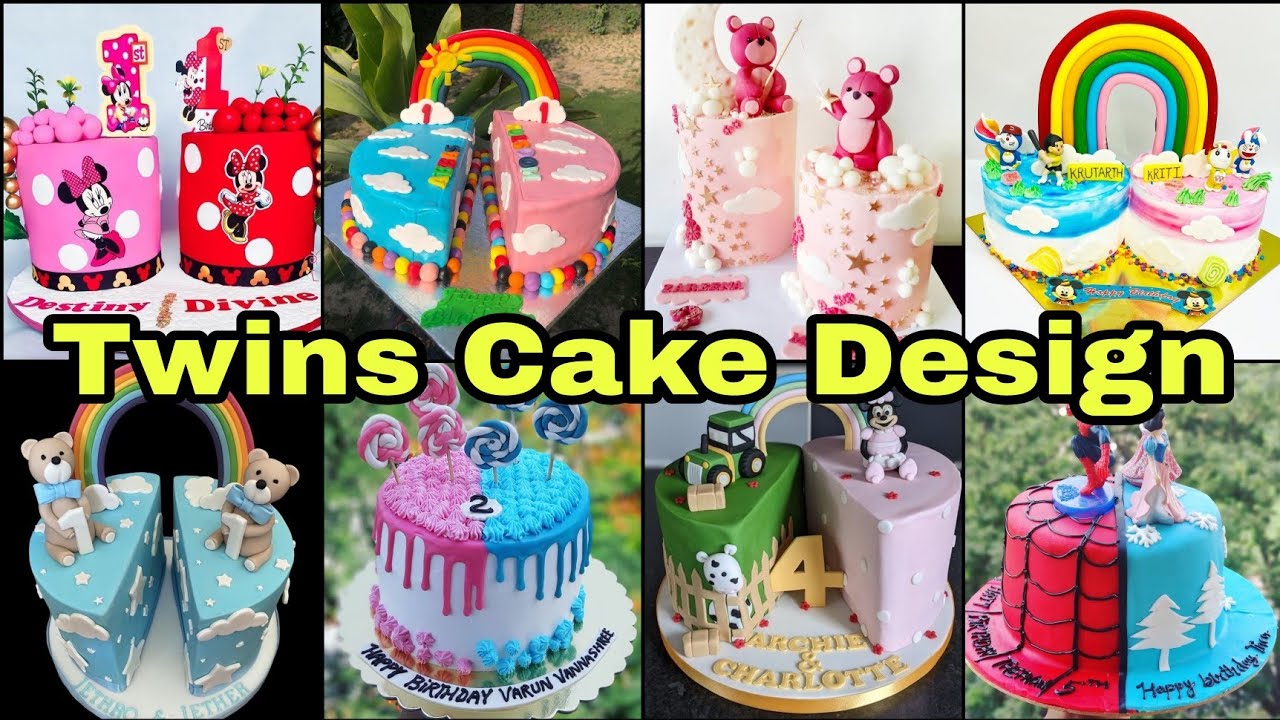 Twins Birthday Cake Design/Lovely Birthday Cake For Twins Baby/Twins Birthday Cake/Twins Cake Design