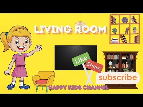 Learning the Living Room - Vocabulary for Kids | Learn Things in the Living Room Furniture@HKC386