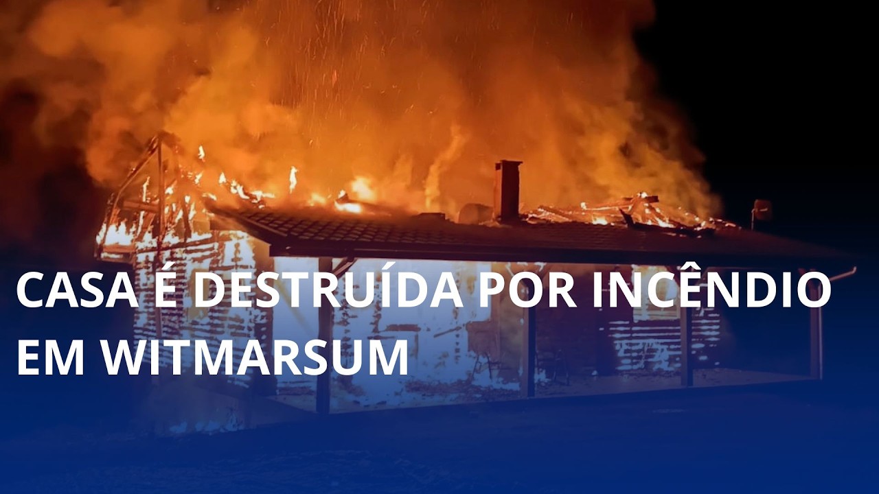 Casa é destruída por incêndio em Witmarsum