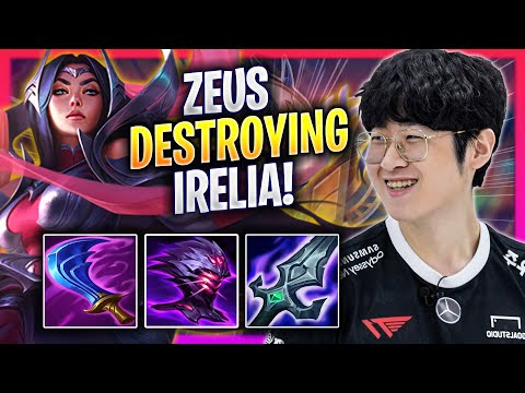 ZEUS DESTROYING WITH IRELIA! - T1 Zeus Plays Irelia TOP vs Aatrox! | Season 2023