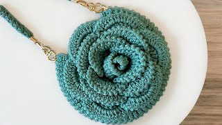 BOLSA DE CROCHÊ MEGA FLOR LINDA E FÁCIL DE FAZER - BOLSA DE CROCHÊ REDONDA ESTILOSA
