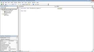 Microsoft Excel - VBA Code on the Workbook Open Event