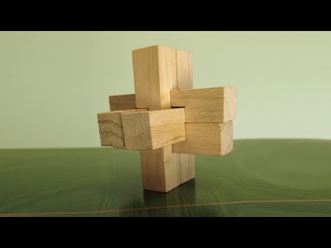 6-Piece Wooden Cross Puzzle -- Solution | Burr Puzzle