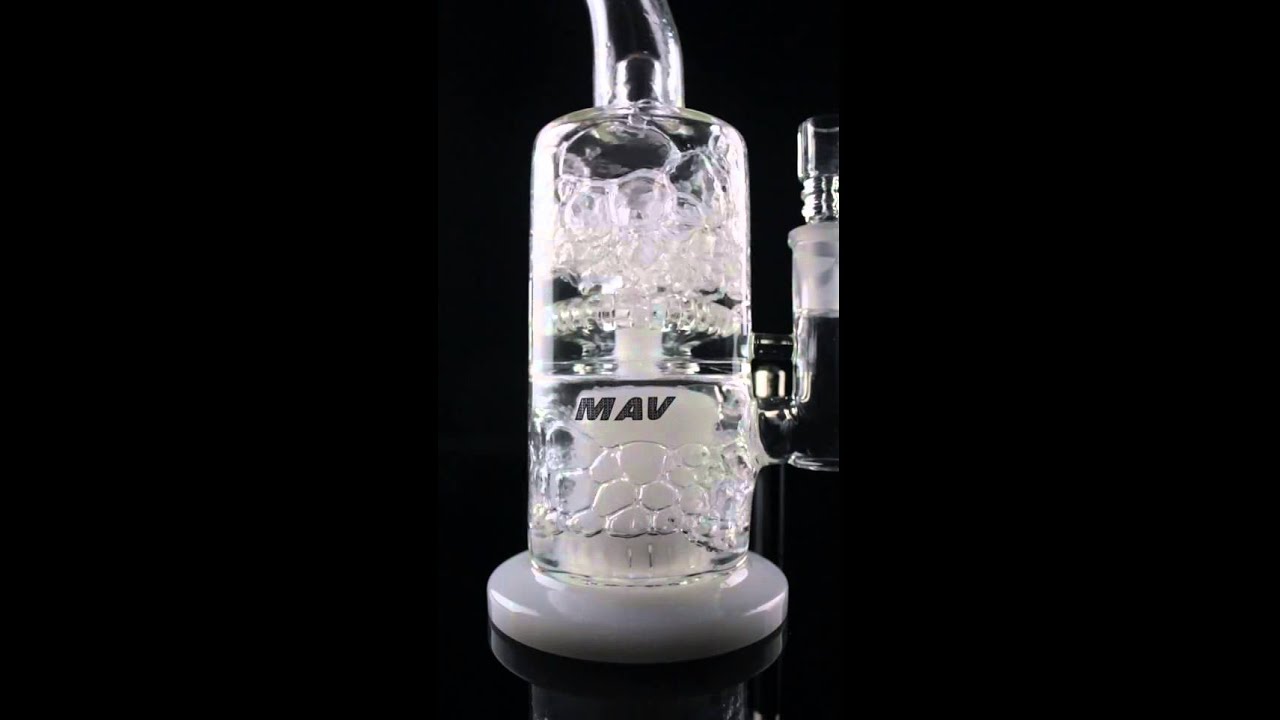 Maverick Glass Barrel Perc to Dome Circ Perc Bent Neck Water Pipe
