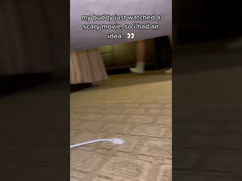 he just watched a scary movie so i hid under his bed 😂 #shorts