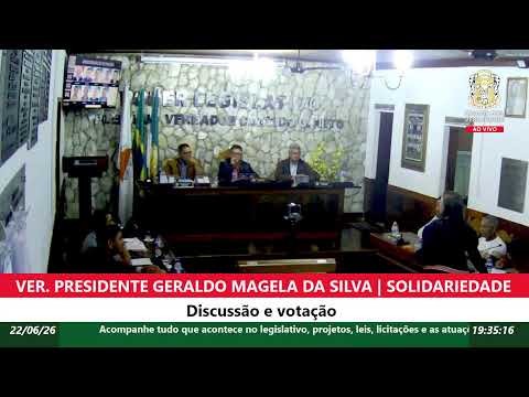 Reunião Extraordinária (22/06/2026) Câmara Municipal de Presidente Kubitschek